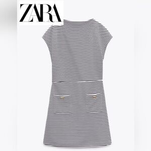 ZARA Stripe Mini Dress Cap Sleeve Modern Classic Nautical Clen Euro Style Small